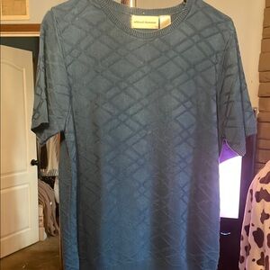 Alfred Dunner Blue Textured Top